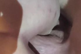 Eating my boyfriends creampie out of my friends ass