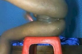 Sudanese girl masturbating with dildo