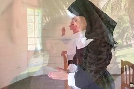 Horny Teen Nun Strips and Fucks an old Man in the Confessional