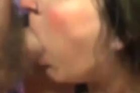 My wifes face dripping with cum