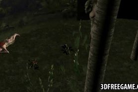 3D redhead elf gets fucked in the woods by an orc
