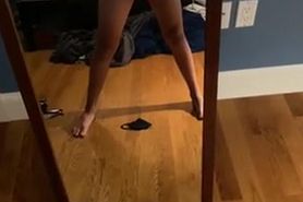 18th birthday teen jerks off in mirror for daddy