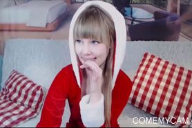European teen celebrates christmas on webcam with you