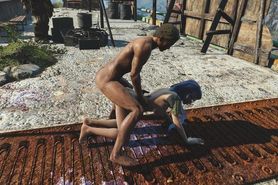 Fucked his captive in all holes with his huge dick  Fallout 4 Nude Mod