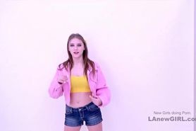 Amateur Teen swallows cum at casting audition