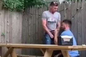 Outdoor Blowjob at the fence