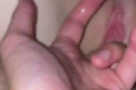 Tight girl sucks his balls on the couch before getting a facial!