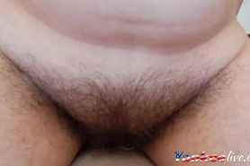 Hairy mature riding
