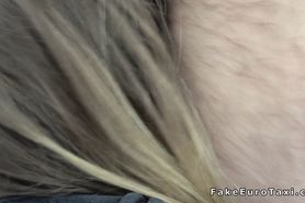 Shaved pussy amateur in fake taxi ficks