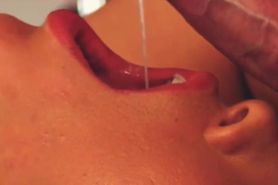 Slow Motion Close Up Sperm Load In MILF Mouth