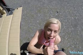 Public Agent Freaky blonde called Nesty demands sex outside - video 1