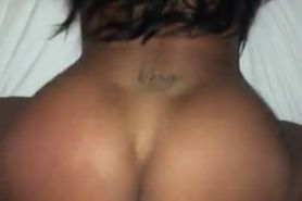 Thick Fat Ass Ebony Lightskin Goddess Takes Juicy White Cock from the back