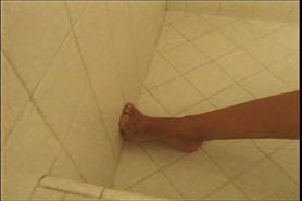 Masturbating on the floor of the shower