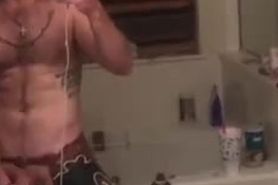 straight cowboy playing with his dick (no cum)
