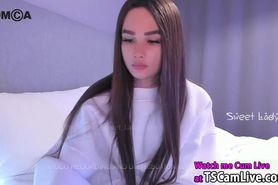 Amazing Hot TGirl Babe Stroking on Webcam Part 2