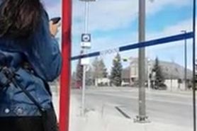 busstop dickflash girl