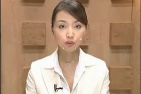 Japanese newscaster gets cummed on pt. 2