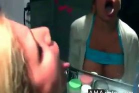 Busty babe brushes her teeth and gets fucked