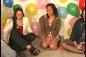 Girls kissing at truth or dare game