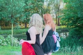 outdoor lesbian sex between teen lovers with hairy pussy