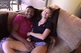 Teen with BBC Fucks His First White Thottie Who LOVES black cock. - video 1