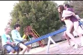Japanese Mother Son See Saw Game