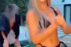 Sexiest blonde on tiktok Shakes ass in bikini (camel toe)
