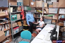 Very cute shoplifter fucks the security for freedom