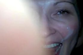 Facial cumshot for cute french girl