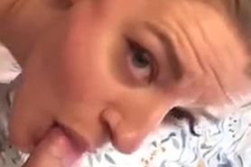 Sexy british slut gags on dick
