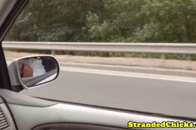Stranded newly wed picked up and sucks