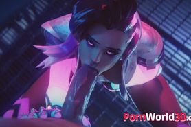 Overwatch Cartoon Slutty Sombra Gets Thumped by a Big Thick Dick