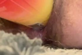 Cream & Piss-Soaked BBW Hairy Gaping Pussy [+  Bottle Fuck!]