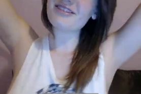 Sexy brunette slut stripteasing and seducing for fun on webcam