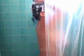 Amateur BBW caught taking a shower - video 1