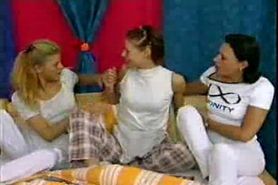 3 young lesbians with strapon