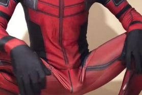 Wanking In My New Deadpool Outfit ** Rock Rough Cock & Super Horny **