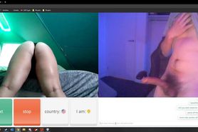 Omegle teens shake their ass while I play with my dick Part 1
