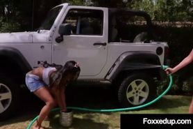 Hot Lesbian Car Washers, Jenna Foxx & Shy Love Eat That Sweet Juicy Pussy!