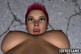 3D redhead lesbian babe getting her pussy lickced