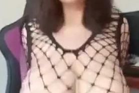 Massive Boobs Shaking In Sexy Fishnets