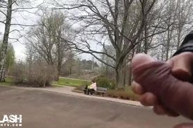 Dickflashing in a park