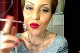 TWISTED_GODESS - Red Lipstick & 120's smoking fetish tease