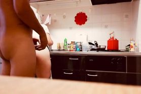 Fucking her at kitchen while she was washing bowl so best sex can be anywhere
