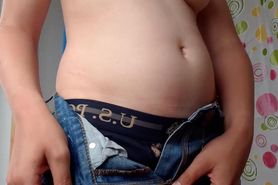 Twink with inflated belly (ftm)