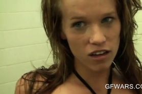 Teen bitch gets pierced cunt fucked in POV style