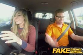 Fake Driving School 34F Tits Bouncing In Driving Lesson