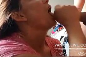 Girl giving a blowjob and gets a facial