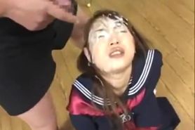 Slutty japanese schoolgirl bukkake