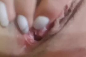Long nails in my thigh vagina close up